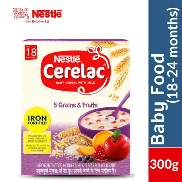 Cerelac 5 Grains & Fruits -1 8Number (from 18 - 24 months) 300gm