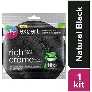 Godrej Creme Ammonia Free Hair Colour (20 g + 20 ml) Natural Black