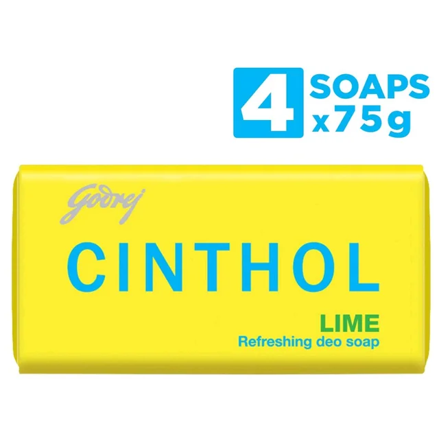 Cinthol LIME Refreshing Deo Bathing Soap 75gm×4pc