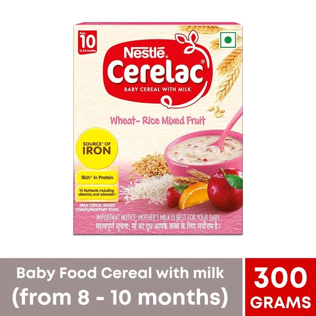 Cerelac -10 number Wheat Rice Mixed Fruit Stage-3 (from 10 - 24 months) 300gm