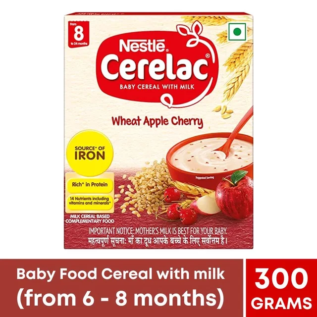 Cerelac -8Number Wheat Apple Cherry Stage-2 (from 8 - 24 months) 300gm