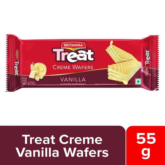 Britannia Treat Vanila Creme Wafers Biscuit 55g