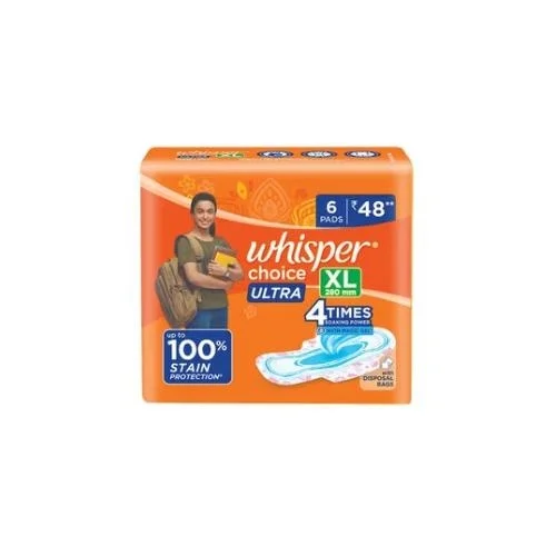 Whisper Sanitary Napkin with Wings (XL) 6 pads