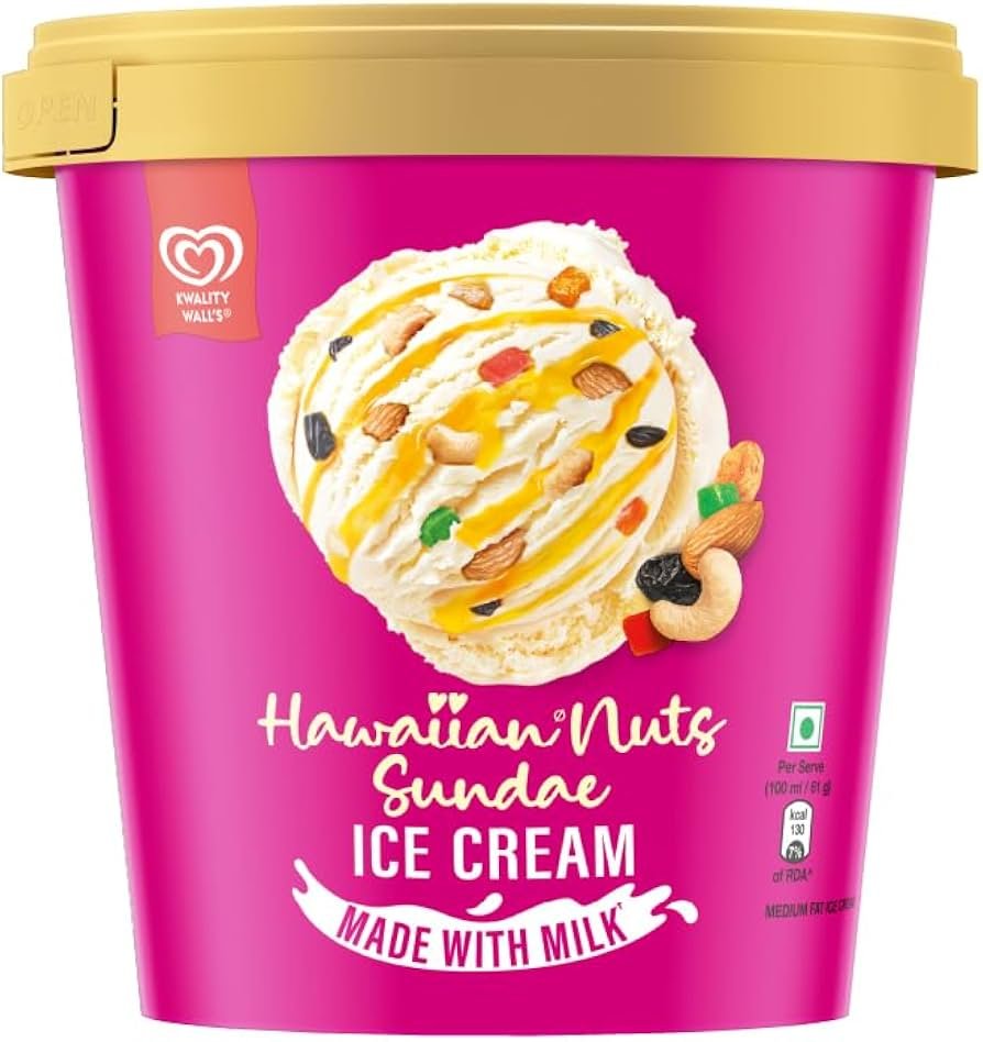 Kwality Wall's Hawaiian Nuts Sundae - 700 ML tub