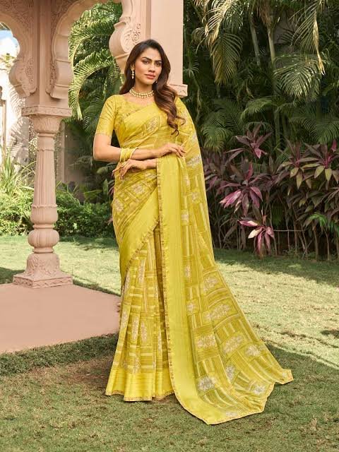 Laxmipati N-3140 AMALA Lemon Georgette saree