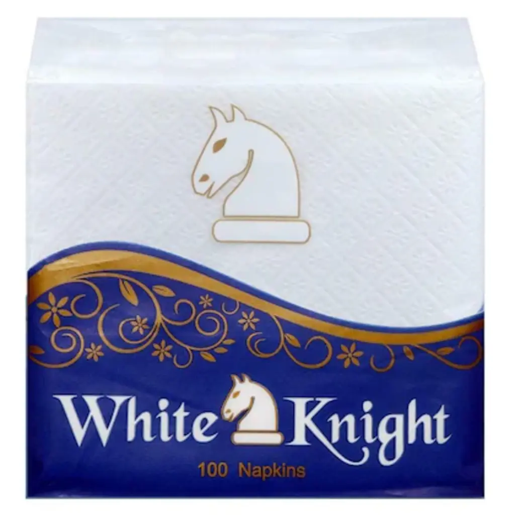 White Knight 1 Ply Mini Paper Napkins 23x21.5 cm Pack of 100