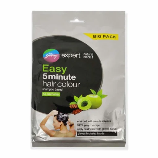 Godrej 5 Minute Hair Colour Shampoo Natural Black 18 ml