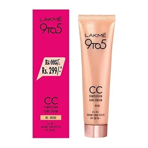 Lakme 9 to 5 All In 1 SPF 30 PA+ + Instant Skin Stylist CC Cream Beige 9gm