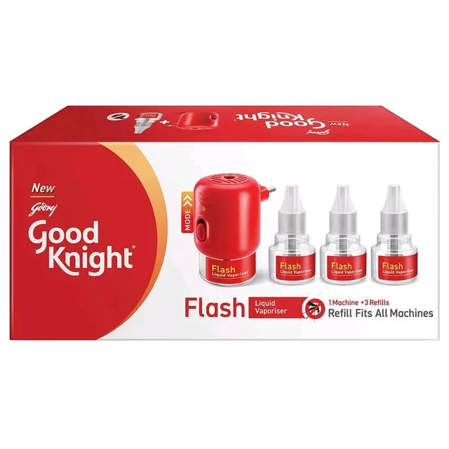Good Knight Gold Flash Liquid Refill & Machine (Pack of 3) 45ml Each
