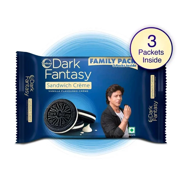 Sunfeast Dark Fantasy Vanilla Creme Dark Crunch Biscuit 237gm