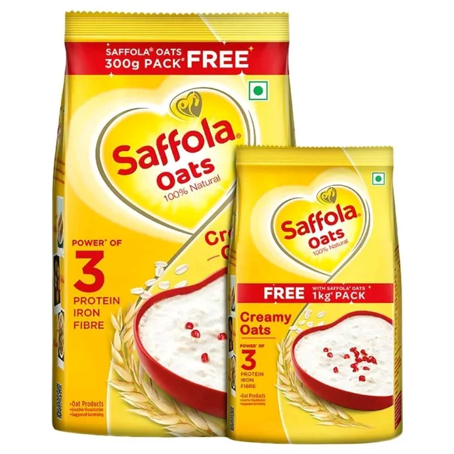 Saffola Natural Creamy Oats (1 kg + Free 300 g )