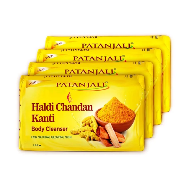 Patanjali Haldi Chandan Kanti Body Cleanser 150g ×4