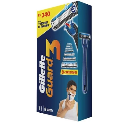 Gillette Guard 3 Single Razor men & 8Blades