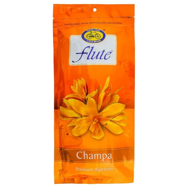 Cycle Flute Champa Ziplock Agarbatti 125 g