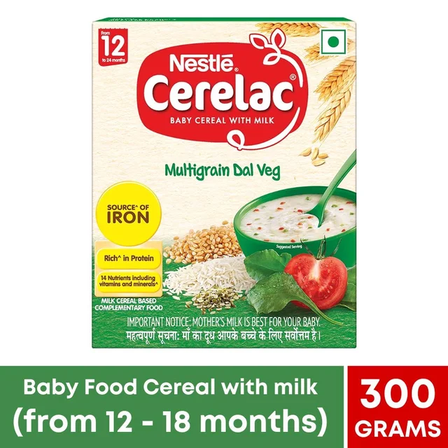 Cerelac -12 Number Mulltigrain Dal Veg Stage-4 (from 12 - 24 months) 300gm