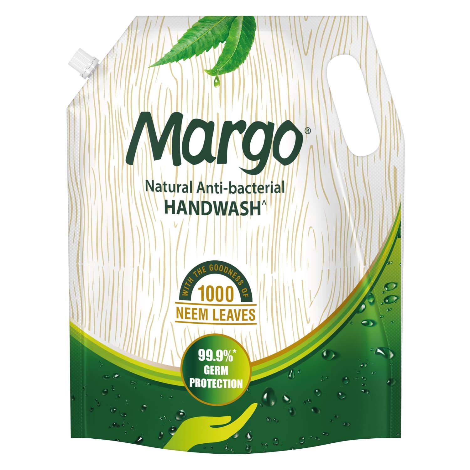 Margo Natural Anti-Bacterial Handwash for Soft, Hydrated hands - 1500ml Refill Pack
